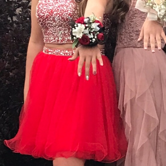 Red Formal Short Dress - Picture 2 of 11
